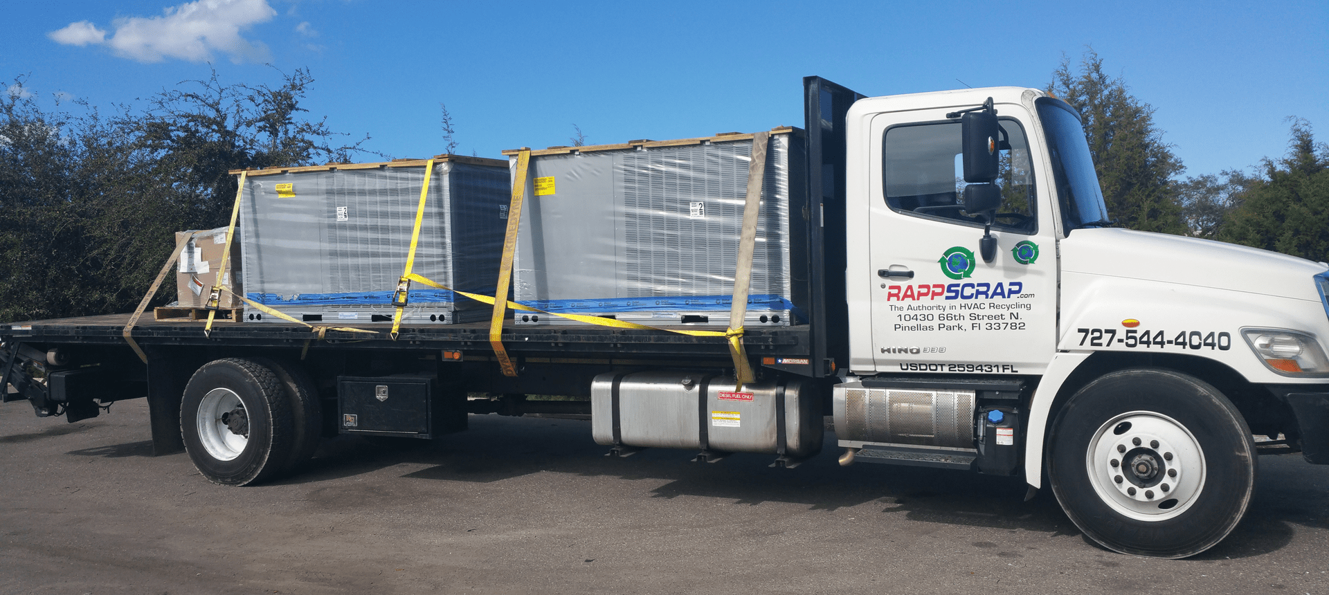 Transport truck loaded with cargo