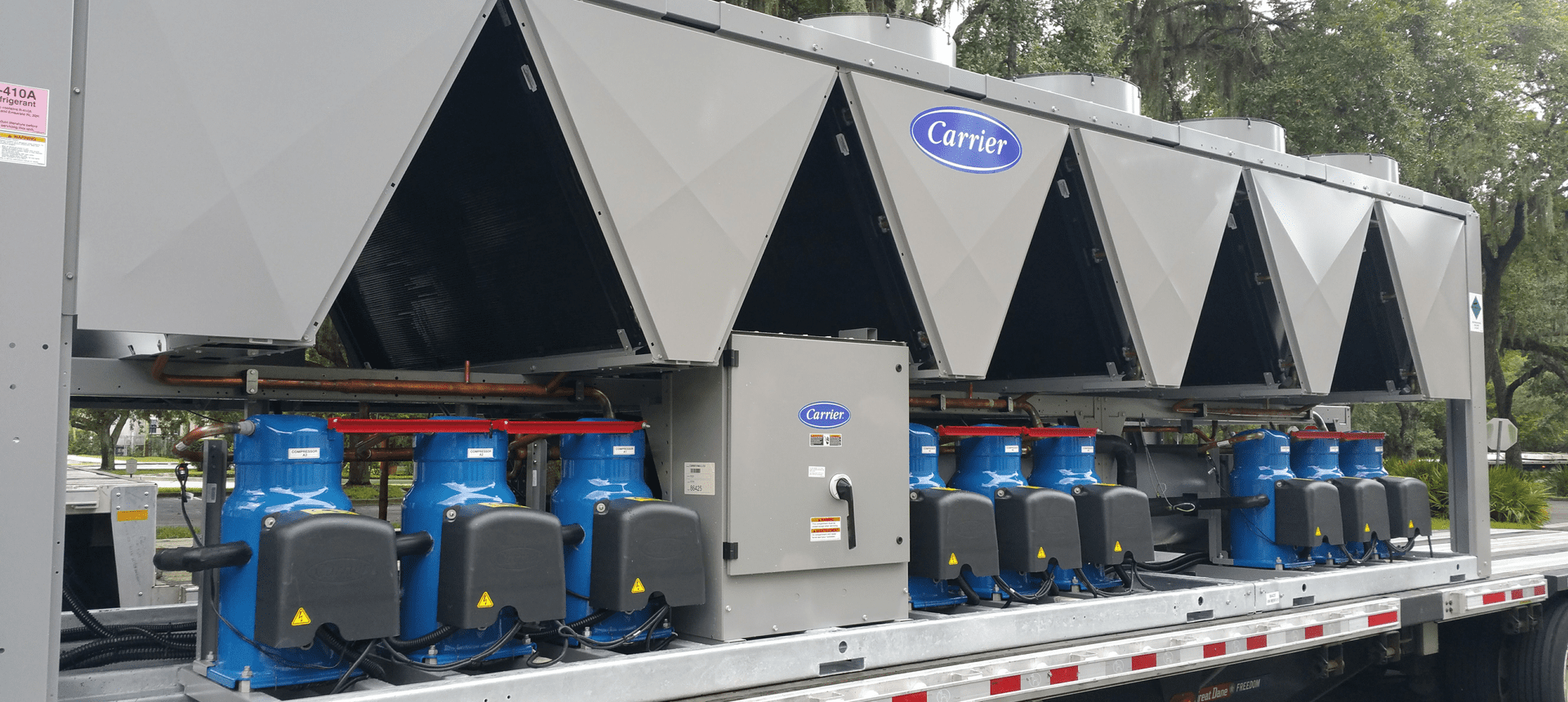 Commercial cooling equipment outdoors